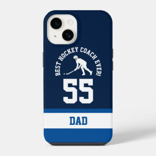 Hockey Coach Jersey Number Design iPhone 14 Case