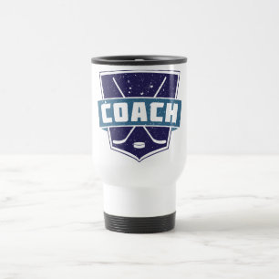 Hockey Coach Shield Design Travel Mug