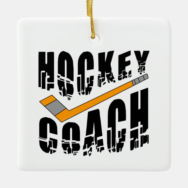 Hockey Coach Stick  Ceramic Ornament (Front)
