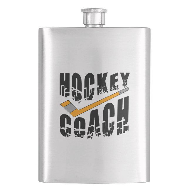 Hockey Coach Stick  Hip Flask (Front)