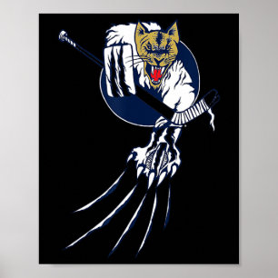 Hockey Cougar Lion Cat Ice Beast Goalie Logo Men W Poster