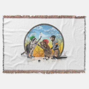 Hockey Critter Classic Throw Blanket