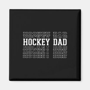 Hockey Dad Funny Layered Text Father Coach Player  Magnet