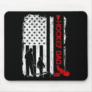 Hockey Dad Gift Hockey American Flag For Women Men Mouse Mat