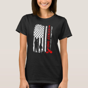 Hockey Dad Hockey American Flag T-Shirt