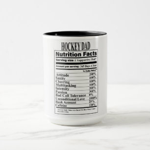 Hockey Dad Nutrition Facts Mug