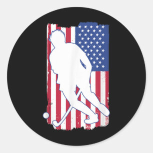 Hockey Dad Player Field Hockey Usa Team Coach Amer Classic Round Sticker