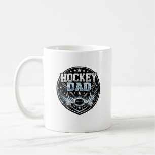 Hockey Dad Pride Ice Hockey Puck Gift for Fathers Coffee Mug