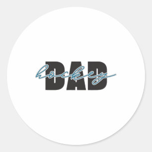 Hockey Dad Proud Father Game Day Ice Rinkside Fan Classic Round Sticker