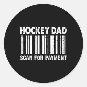 Hockey Dad Scan For Payment Rcode Father's Day  Classic Round Sticker