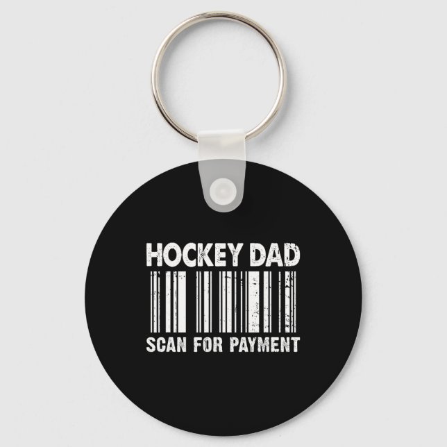 Hockey Dad Scan For Payment Rcode Father's Day  Key Ring (Front)