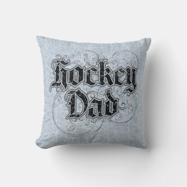 Hockey Dad Throw Pillow (Front)