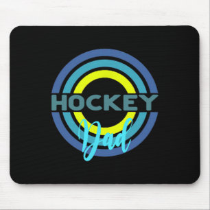 Hockey Dad With Modern Hockey Circles Mouse Mat