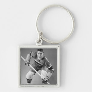 Hockey Defenseman Key Ring