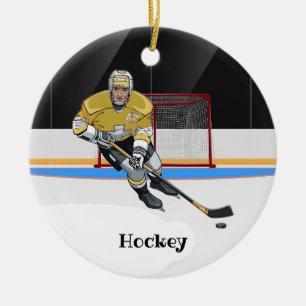 Hockey Design Ceramic Ornament