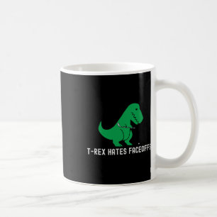 Hockey Dinosaur T-rex Funny Hates Faceoffs Love  Coffee Mug