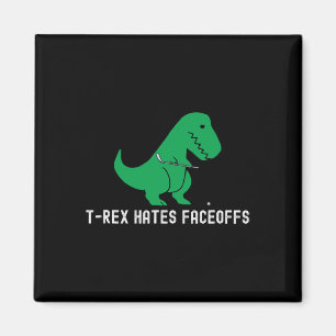 Hockey Dinosaur T-rex Funny Hates Faceoffs Love  Magnet