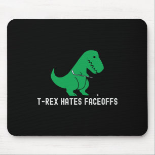 Hockey Dinosaur T-rex Funny Hates Faceoffs Love  Mouse Mat