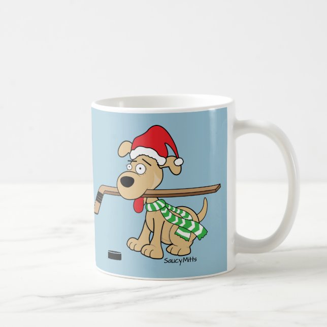 Hockey Dog Christmas Mug (Right)