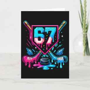 Hockey Drip 6 7 Number 67 Six Seven Meme Men Boys  Card