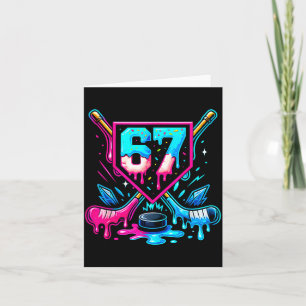 Hockey Drip 6 7 Number 67 Six Seven Meme Men Boys  Card