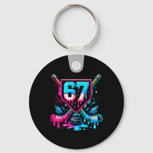 Hockey Drip 6 7 Number 67 Six Seven Meme Men Boys Key Ring