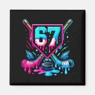 Hockey Drip 6 7 Number 67 Six Seven Meme Men Boys  Magnet