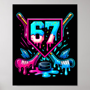 Hockey Drip 6 7 Number 67 Six Seven Meme Men Boys Poster