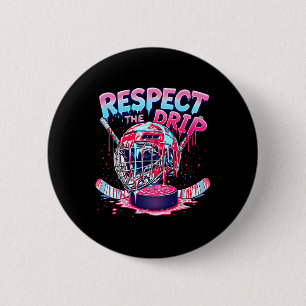 Hockey Drip For Boys Ice Cream Drip Youth Kids Fun 6 Cm Round Badge