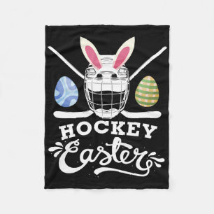 Hockey Easter Funny Easter Day Ice Hockey Player Fleece Blanket
