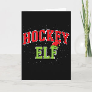 Hockey Elf Christmas Family Matching Group Xmas  Card