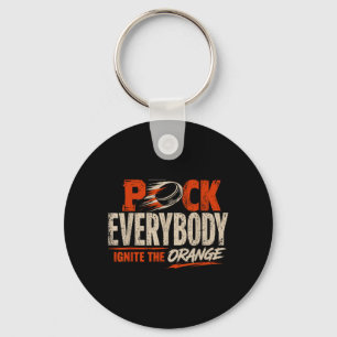 Hockey Enforcer Orange 1 Key Ring