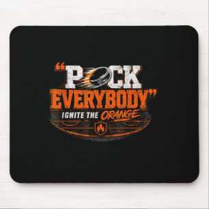 Hockey Enforcer Orange Mouse Mat