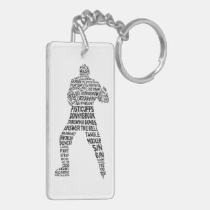Hockey Enforcer Word Art Key Ring