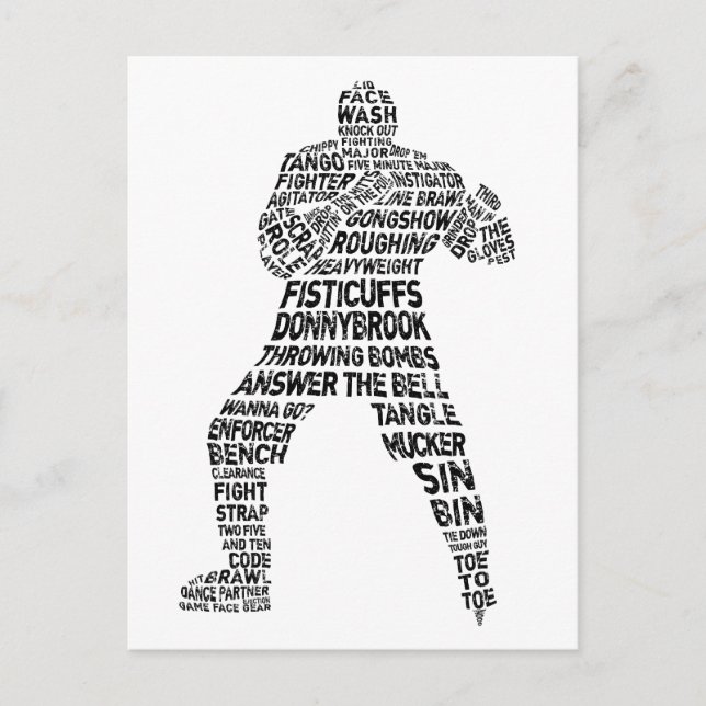 Hockey Enforcer Word Art Postcard (Front)