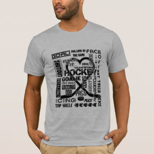 Hockey Fan Words Black Logo T-Shirt