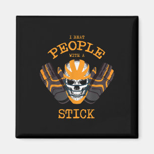Hockey Field Funny Sports Pun I Beat People With A Magnet