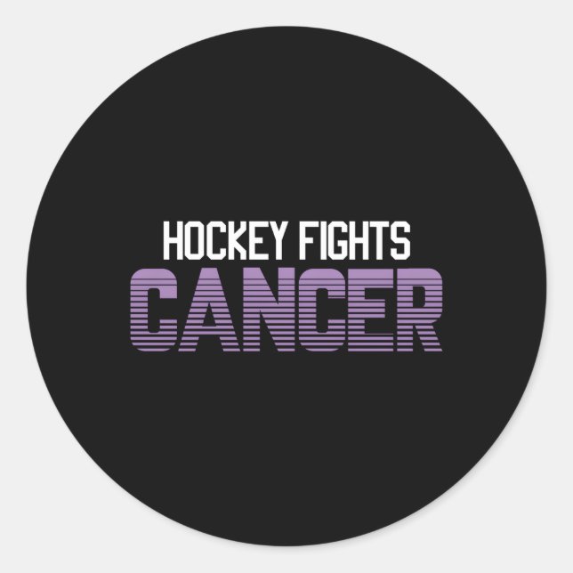 Hockey Fights Cancer Classic Round Sticker (Front)