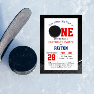 Hockey First Birthday Invitation