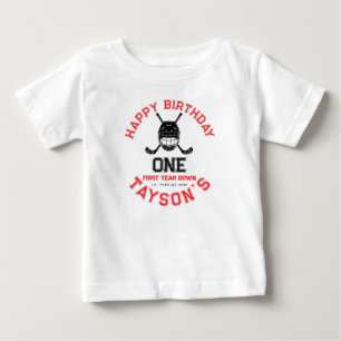 Hockey First Year Down 1st birthday Baby T-Shirt