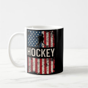 Hockey Flag Aamerican - Patriotic Women Kids Men Coffee Mug