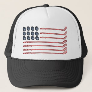 hockey flag trucker hat