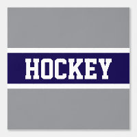 HOCKEY Fun Athletic Grey Navy Blue White Stripes