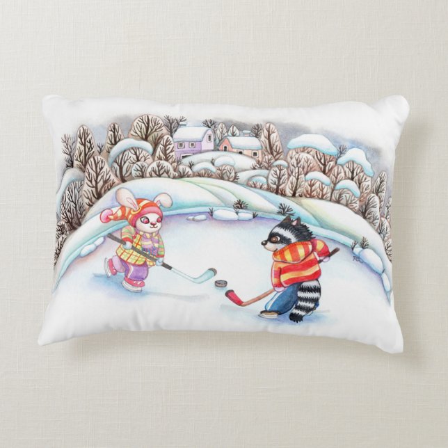 Hockey Fun Decorative Cushion (Back)