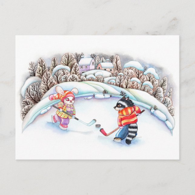 Hockey Fun Postcard (Front)