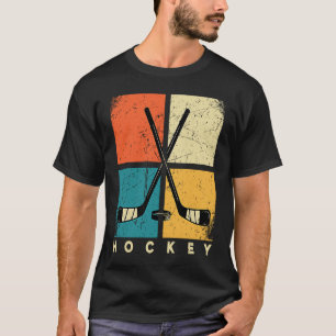 Hockey Funny Hockey Frisbee Lover Retro Vintage 70 T-Shirt