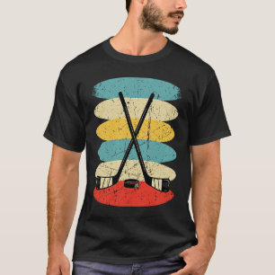 Hockey Funny Hockey Frisbee Lover Retro Vintage 70 T-Shirt