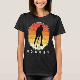 Hockey Funny Hockey Frisbee Lover Retro Vintage 70 T-Shirt