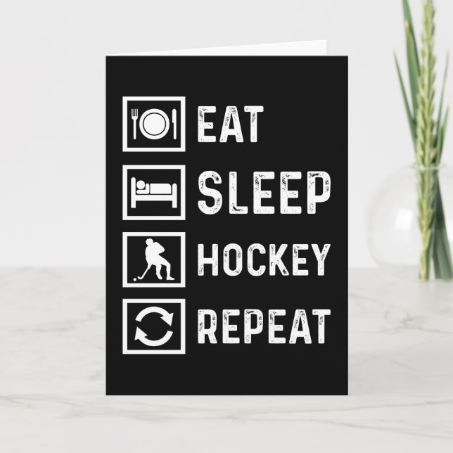 Hockey Funny Ice Hockey Player Field Gift Idea Card (Front)