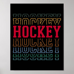 Hockey Funny Layered Text Team Player Coach Youth Poster